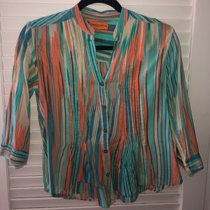 3/4 Sleeve Multicolor Blouse